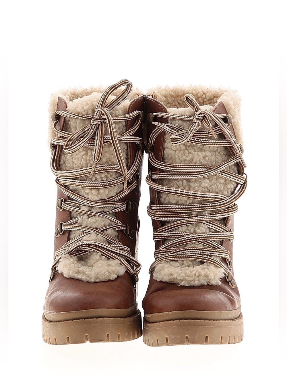 Ladies EUC Universal Thread Fuzzy Sherpa Combat Hiking boots size 10
